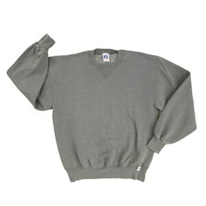 Russell Athletics Vintage Crew Neck Sweatshirt Men's Medium USA Made Blank Grey